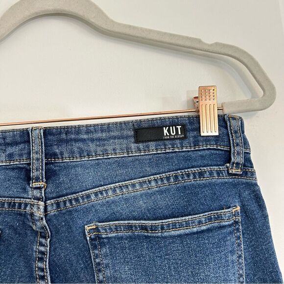 KUT From The Kloth Catherine Ankle Straight Leg Jewel Distressed Jean Size 4 - Picture 6 of 11